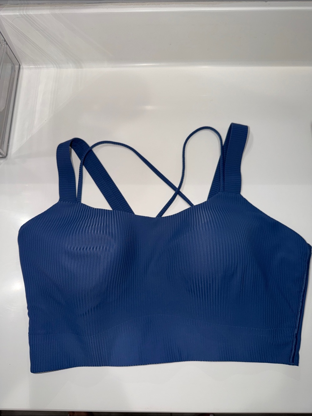 lululemon Like a Cloud Longline ribbed bra light support d/dd 12 -periwinkle